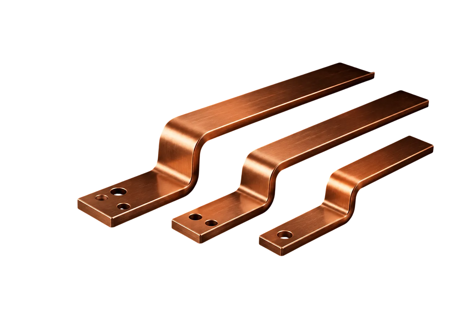 Copper busbar bending for switchgear and power supply systems
